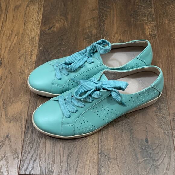 Dansko Orli Nappa Leather Sneaker Aqua Blue - Picture 1 of 8